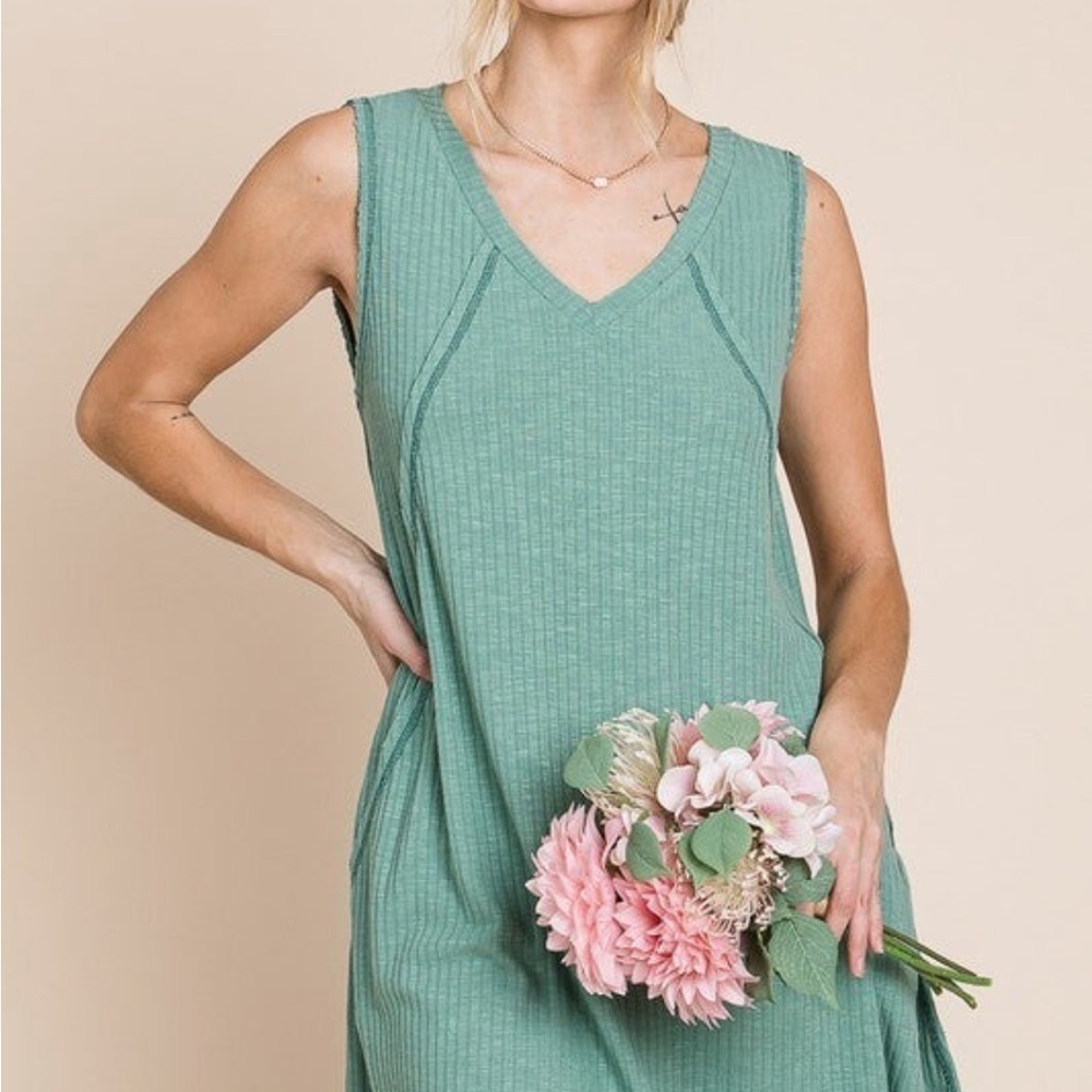 Heyson Ribbed Tunic, Color: Green, Size: L
